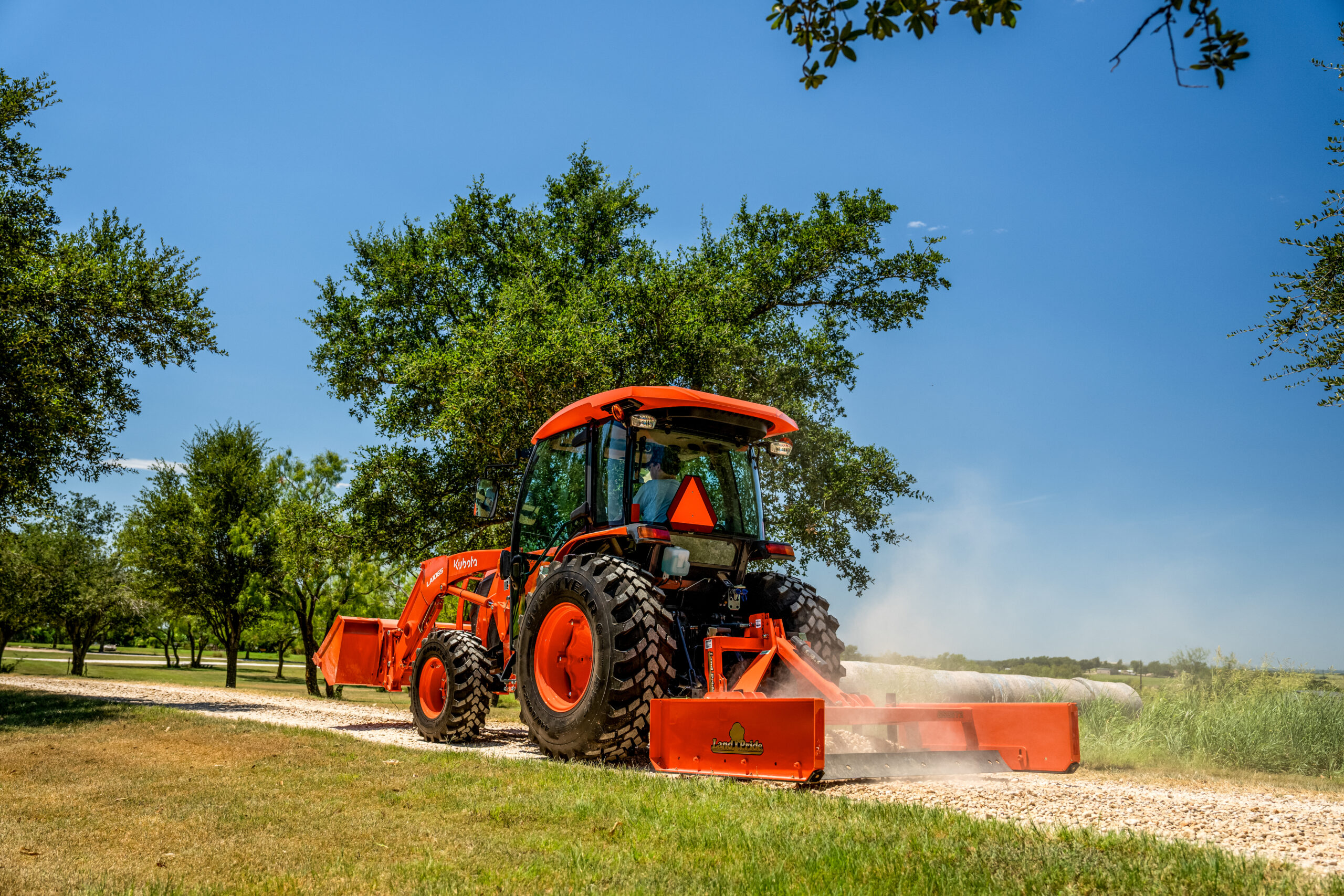 Kubota MX4900 cab tractor package with box blade