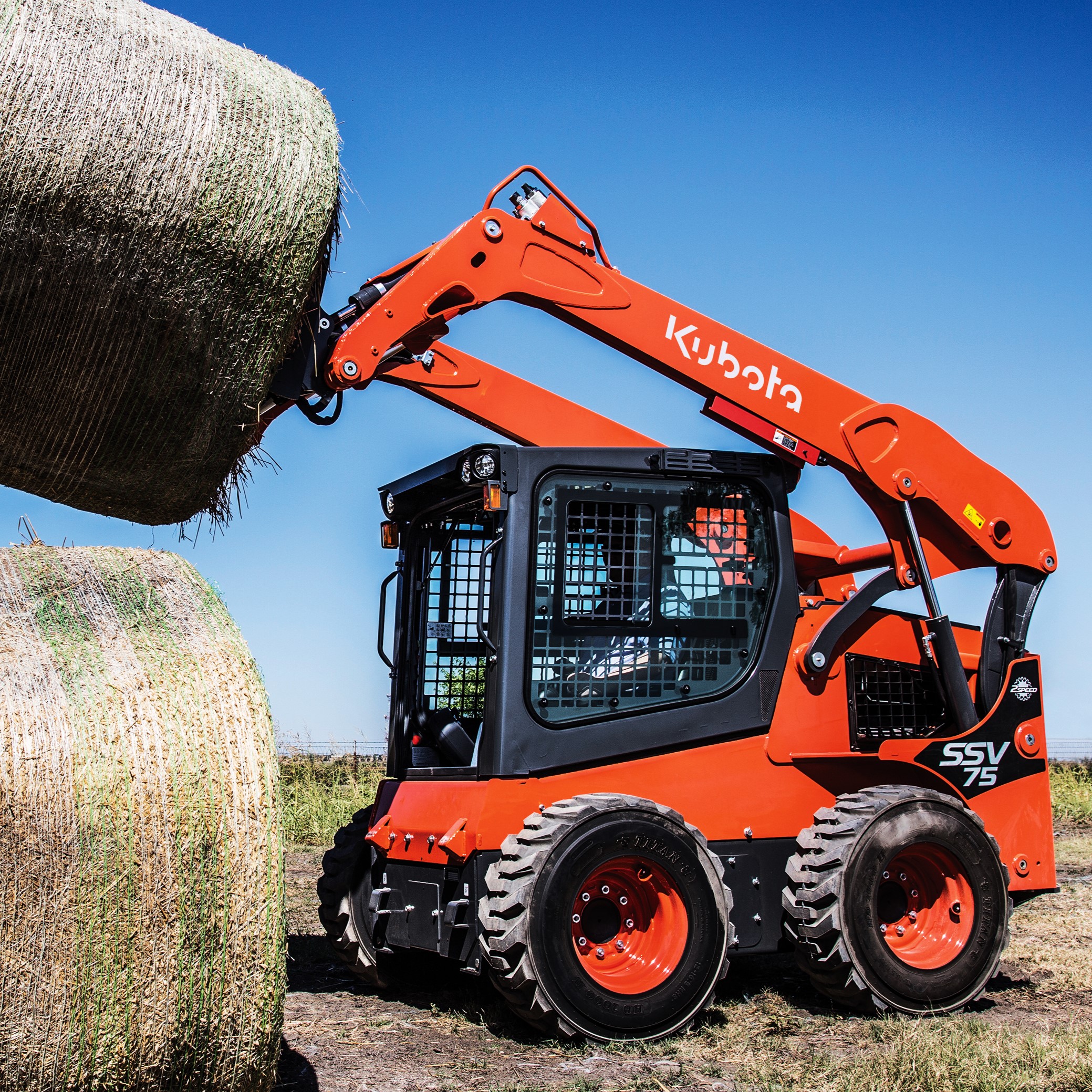 Kubota SSV75PHFRC Skid Steer Cab Pilot Controls High Flow Ride Control
